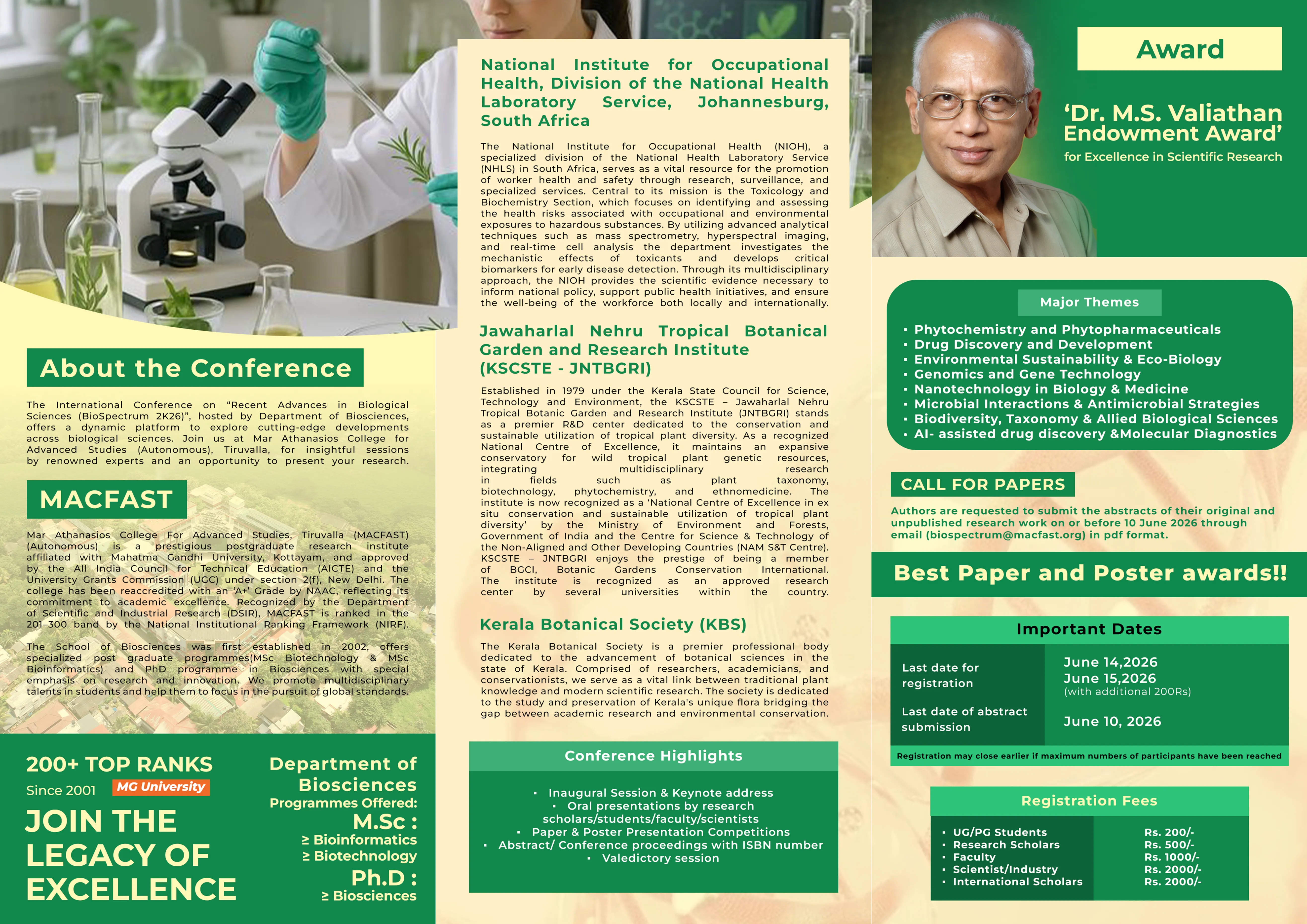 BioSpectrum Brochure Back Page