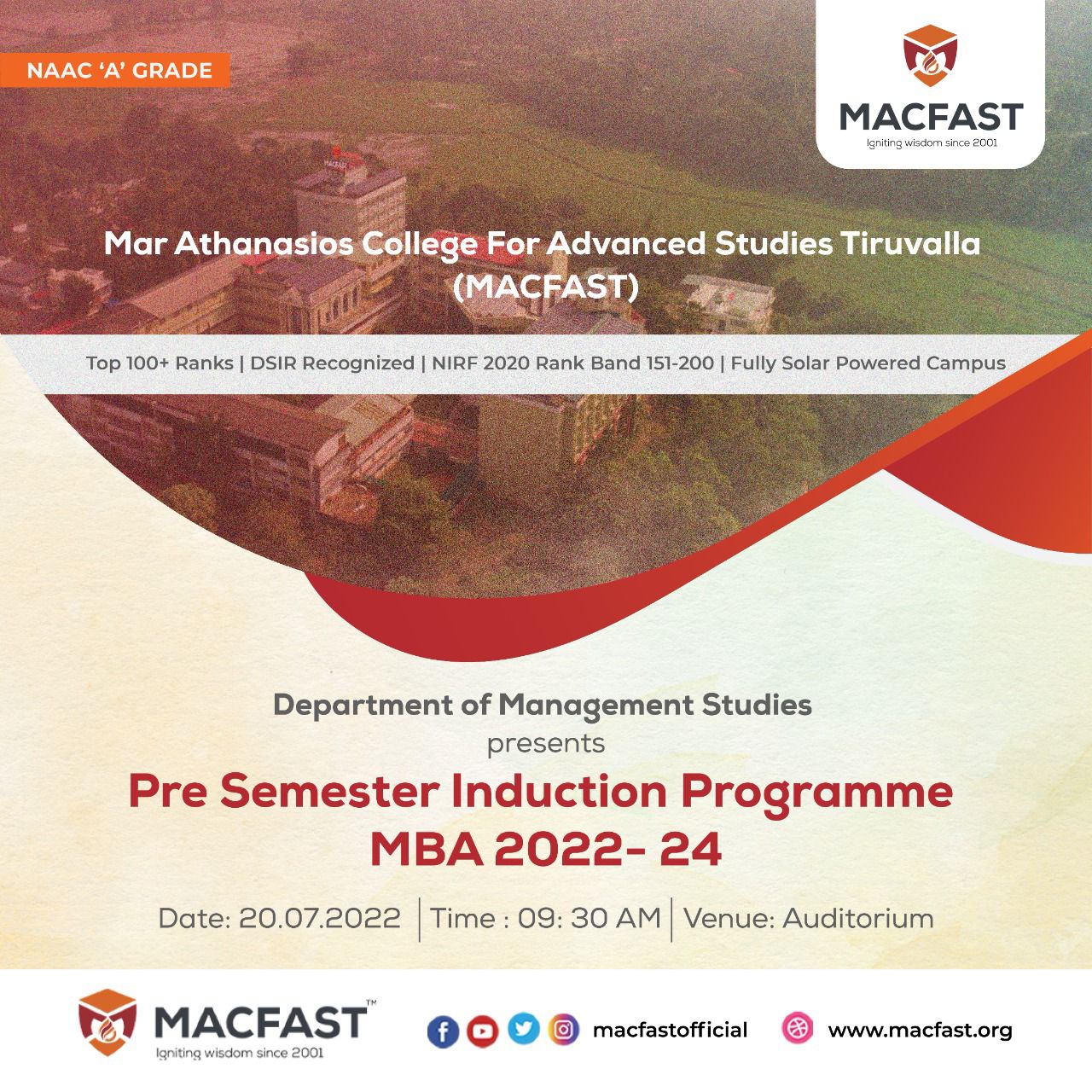 Pre Semester Induction Programme MBA 2022 24