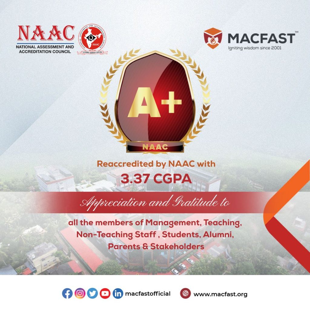 Macfast Got Reaccredited By Naac With A Grade In The Second Cycle Macfast 0751