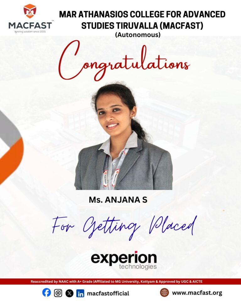 ANJANA Sof MAR ATHANASIOS COLLEGE FOR ADVANCE STUDIES TIRUVALLA