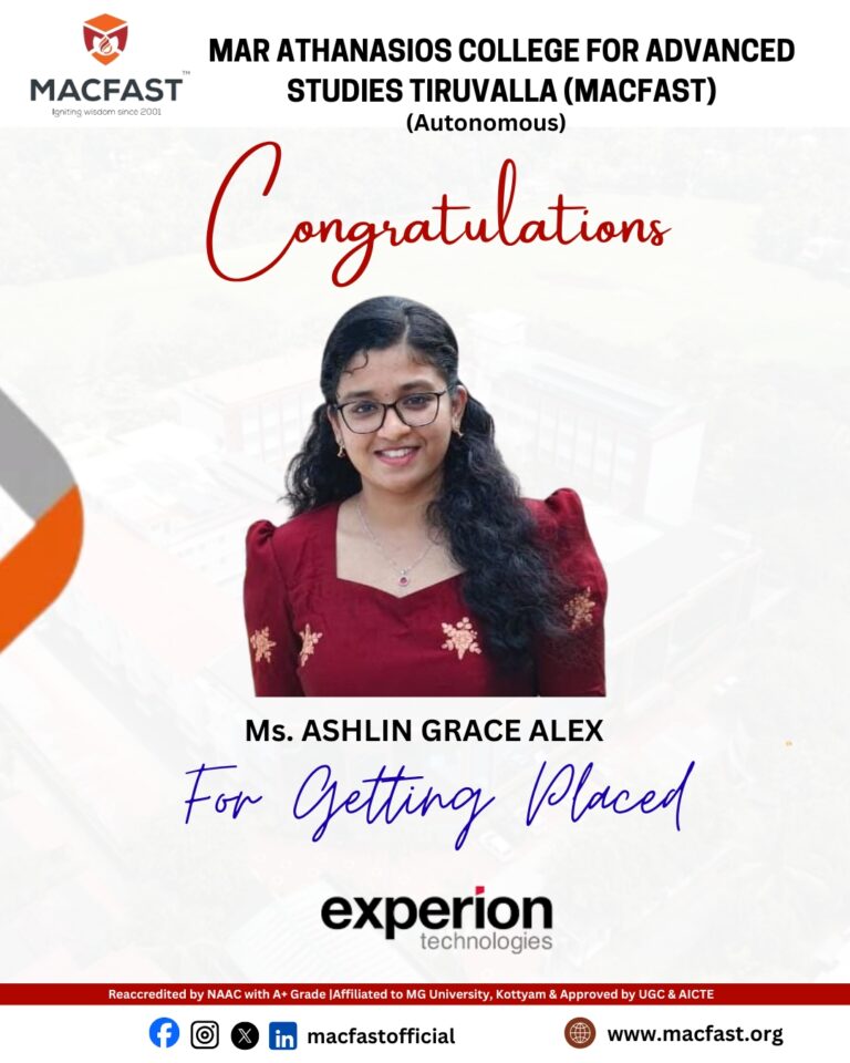 ASHLIN GRACE MAR ATHANASIOS COLLEGE FOR ADVANCE STUDIES TIRUVALLA