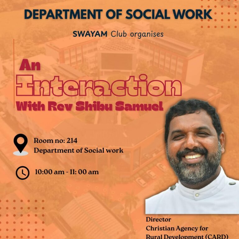 Interaction with Rev Shibu Samuel